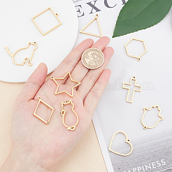 PVD Vacuum Plating 304 Stainless Steel Open Back Bezel Pendants&nbsp;STAS-UN0015-75G
