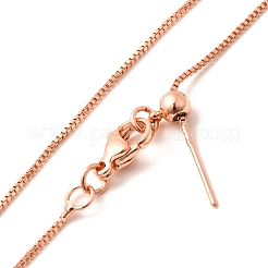 1mm Rack Plating Brass Box Chain Adjustable Slider Necklaces for Women Men&nbsp;MAK-L044-01RG