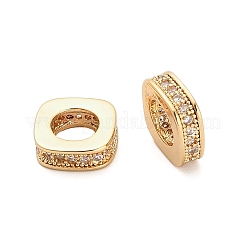 Brass Micro Pave Cubic Zirconia European Beads&nbsp;KK-K374-14G