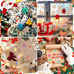 4 Sets Unfinished Wood Cutouts Ornaments&nbsp;WOOD-SC0001-91B