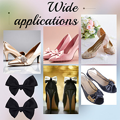 Bowknot Polyester Shoe Decorations&nbsp;FIND-WH0423-93B
