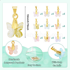 36Pcs 9 Colors Baking Paint Handmade Lampwork Pendants&nbsp;PALLOY-TA00157