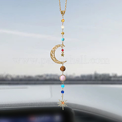 3Pcs 3 Colors Resin & Glass Pendant Decorations&nbsp;HJEW-SC0002-66