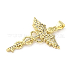 Rack Plating Brass Micro Pave Cubic Zirconia Pendants&nbsp;KK-C052-18G