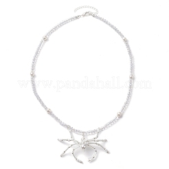 Halloween Spider Pendant Necklaces&nbsp;NJEW-TA00147-01