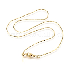 Brass Column Ball Chain Adjustable Slider Necklaces&nbsp;NJEW-E157-04G