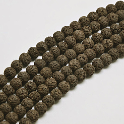 Natural Lava Rock Round Bead Strands&nbsp;G-I124-10mm-12