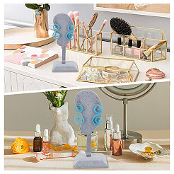 Ear Shaped Velvet & Wood Earrings Display Stands&nbsp;ODIS-WH0061-68A