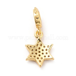 Rack Plating Brass Micro Pave Cubic Zirconia European Dangle Charms&nbsp;KK-K270-11G