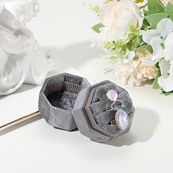 Velvet Cover Plastic Couple Ring Box&nbsp;VBOX-WH20003-001D