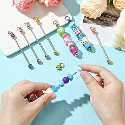 8Pcs 4 Colors Iron Bar Beadable Keychain for Jewelry Making DIY Crafts&nbsp;FIND-YW0005-17