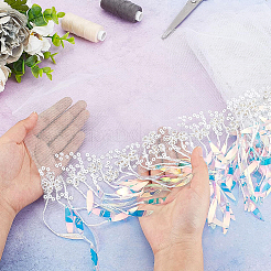 2 Yards Flower Pattern Embroidery Polyester Trimming&nbsp;DIY-BC00055-50