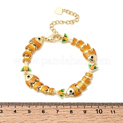 Brass Micro Pave Cubic Zirconia Link Chain Bracelets for Women&nbsp;BJEW-H639-01G