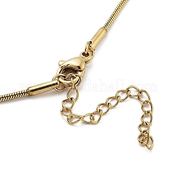 304 Stainless Steel Round Snake Chain Bowknot Pendant Necklaces for Women&nbsp;LS-NJEW-Z050-01G-01