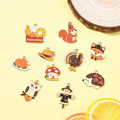 20Pcs 10 Styles Thanksgiving Theme Alloy Enamel Pendants&nbsp;FIND-FS0004-84