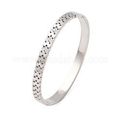 304 Stainless Steel Micro Pave Cubic Zirconia Hinged Bangles for Women&nbsp;BJEW-Z146-02P