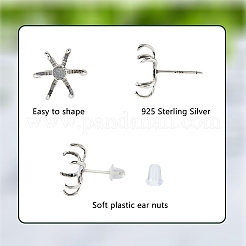 925 Sterling Silver Stud Earring Findings&nbsp;STER-DC0001-48
