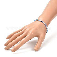Faceted Round Glass Beads Stretch Bracelet for Teen Girl Women&nbsp;BJEW-JB07072-02