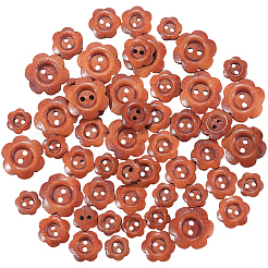 120Pcs 3 Styles 2-Hole Wood Buttons&nbsp;DIY-CY0001-89