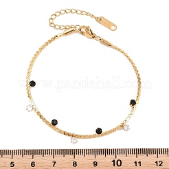 Round 304 Stainless Steel & Rhinestone Charm Bracelets&nbsp;BJEW-B171-08G