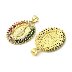 Brass Micro Pave Colorful Cubic Zirconia Pendants&nbsp;KK-H472-51A-G