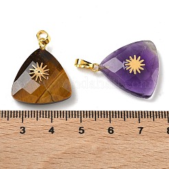 Natural Quartz Crystal & Amethyst & Rose Quartz & Green Aventurine & Tiger Eye Pendants&nbsp;G-K385-14G