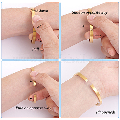 2Pcs 304 Stainless Steel Plain Bangles&nbsp;BJEW-UN0001-49