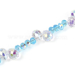 Electroplate Glass and Acrylic Rhinestone Beads Strands&nbsp;MAK-T011-07C