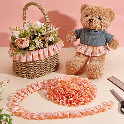 Pleated Polyester Lace Ribbons&nbsp;SRIB-WH0011-473B