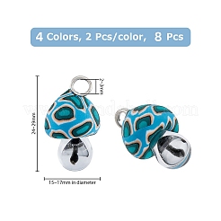 8Pcs 4 Colors Handmade Polymer Clay Pendants&nbsp;CLAY-FH0001-21