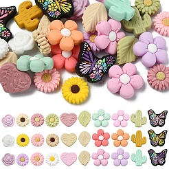 20Pcs 10 Styles Silicone Focal Beads&nbsp;SIL-YW0002-44