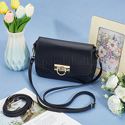 2Pcs 2 Colors Black Flat PU Leather Handbag Chain Straps&nbsp;PURS-BBC0001-01