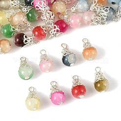 100Pcs 10 Colors Crackle Baking Paint Imitation Jade Glass Charms&nbsp;PALLOY-FS00056