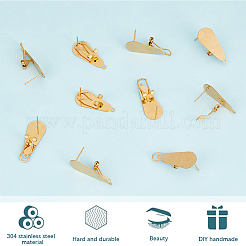 10Pcs 304 Stainless Steel Stud Earring Findings&nbsp;STAS-SP0001-88B-G