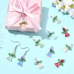 30Pcs 6 Styles Glass with Acrylic Pendants&nbsp;PALLOY-YW00186