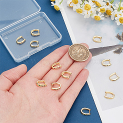 16Pcs 4 Colors Rack Plating Brass Pave Cubic Zirconia Snap on Bails&nbsp;KK-AR0003-55G