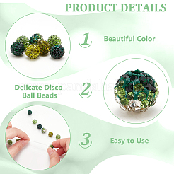 70Pcs 7 Colors Pave Disco Ball Beads&nbsp;RB-PH0001-34