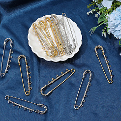16Pcs 2 Colors Iron Rhinestone Safety Pins&nbsp;FIND-SC0022-85
