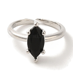 Rack Plating Brass Micro Pave Cubic Zirconia Adjustable Rings&nbsp;RJEW-H228-03P