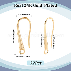 32Pcs Brass Earring Hooks&nbsp;KK-SC0006-57G