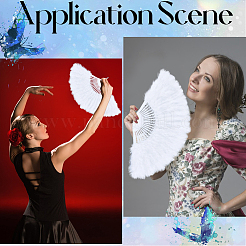 Plastic & Feather Fan Display Decoration&nbsp;AJEW-CY0002-58