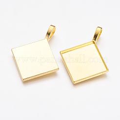 Rhombus Alloy Pendant Cabochon Settings&nbsp;PALLOY-D336-G-NR
