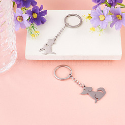 2Pcs 2 Styles 201 Stainless Steel Keychains&nbsp;KEYC-TAD0001-15A