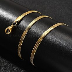 3mm Stainless Steel Flat Snake Chain Necklaces for Men Women&nbsp;NJEW-G160-03G