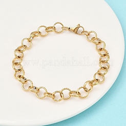 Fashionable 304 Stainless Steel Engraved Bubbles Cable Chain Bracelets&nbsp;STAS-A028-B087G
