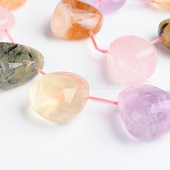 Teardrop Natural Mixed Gemstone Beads Strands&nbsp;G-D771-11