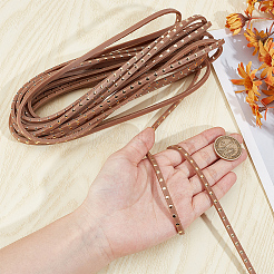 Flat Leather Craft Shoemaker Cord with Metal Rivet&nbsp;LS-AJEW-WH0561-08A