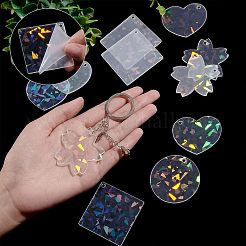 16Pcs 4 Style Transparent Acrylic Pendants&nbsp;FIND-NB0002-58