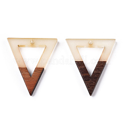 Walnut Wood & Luminous Glow in the Dark Resin Pendants&nbsp;RESI-N039-74