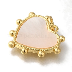 Rack Plating Brass Pave Shell Pendants&nbsp;KK-U019-20G